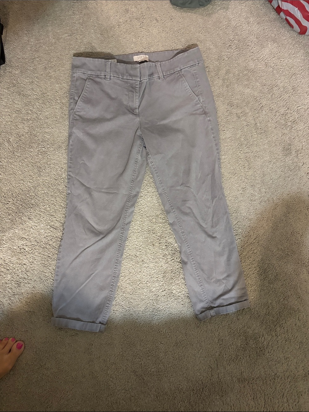 Women’s Light Gray Crop khakis -